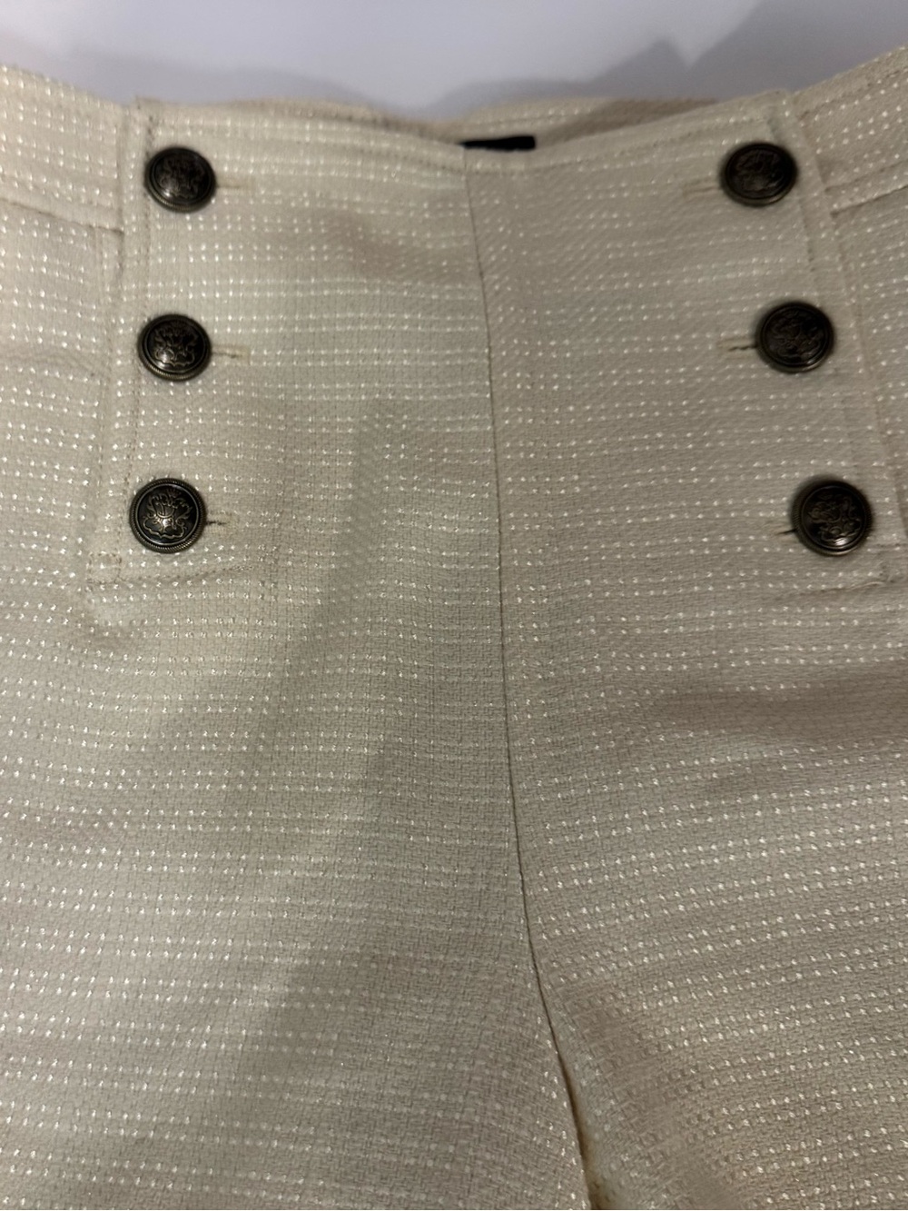 Vintage Banana Republic Cream Tweed Hi Rise Shorts Old Money Coastal Chic Size 2 - Picture 4 of 8